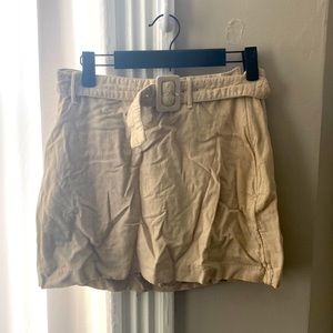 Abercrombie & Fitch Linen-Blend Belted Skort
